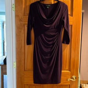 Lauren Ralph Lauren Cowl Neck Dress Purple Size 8